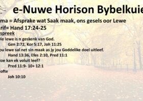 Afsprake wat Saak maak, ons gesels oor Lewe