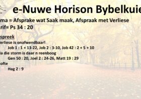 Afsprake wat Saak maak, Afspraak met Verliese