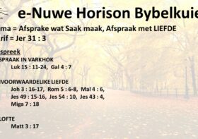 Afsprake wat Saak maak, Afspraak met LIEFDE