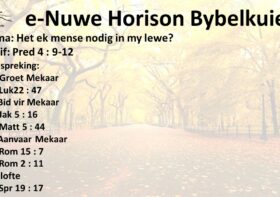 Het ek mense nodig in my lewe #1?