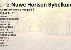 Het ek mense nodig in my lewe #2 ?