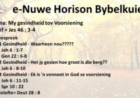 My gesindheid tov Voorsiening