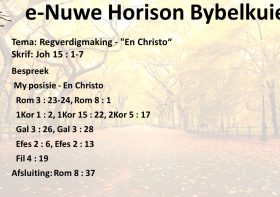 Regverdigmaking – “En Christo”