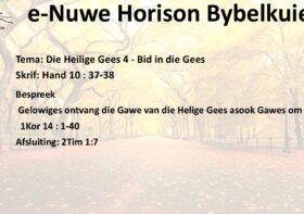 Die Heilige Gees 4 – Bid in die Gees Deel 1
