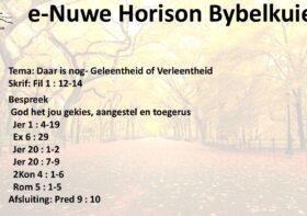 Daar is nog- Geleentheid of Verleentheid